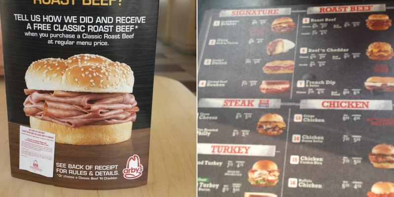 Arby's Menu