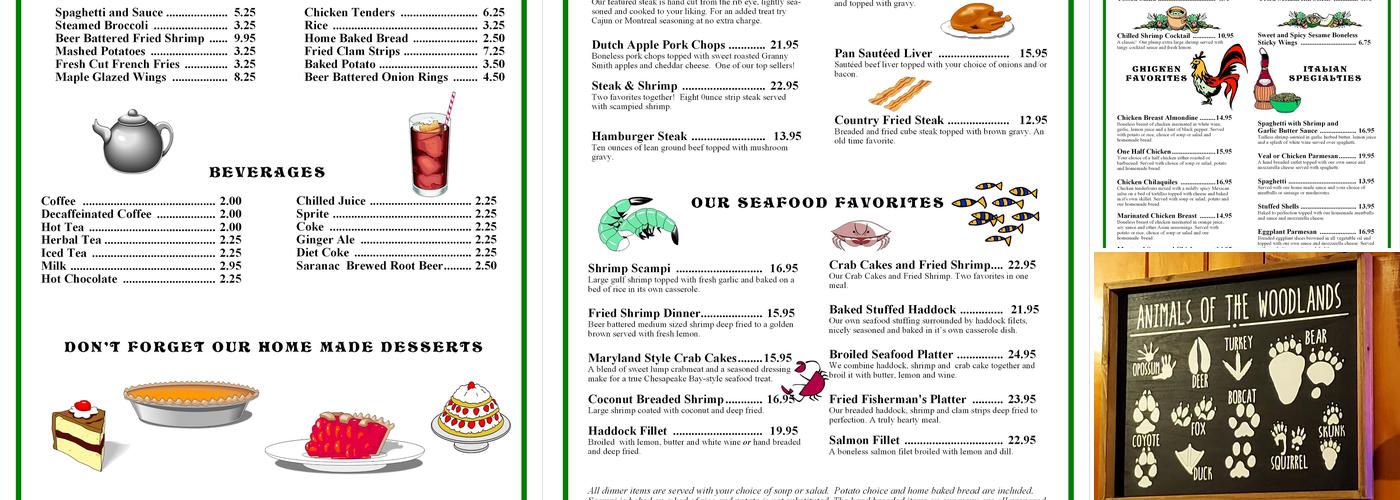 Pine Grove Restaurant Menu