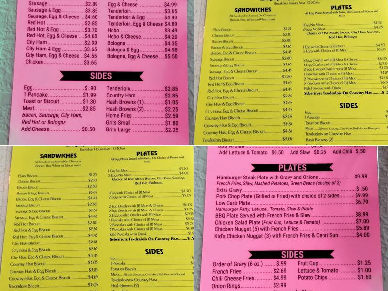 Church Street Grill Menu