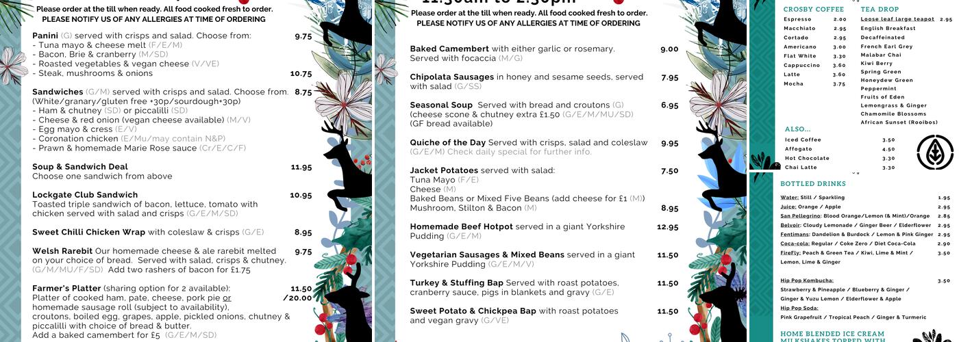 Lockgate Coffee House Menu