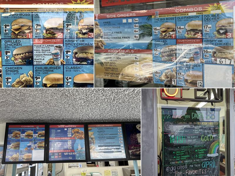 Fosters Freeze Menu