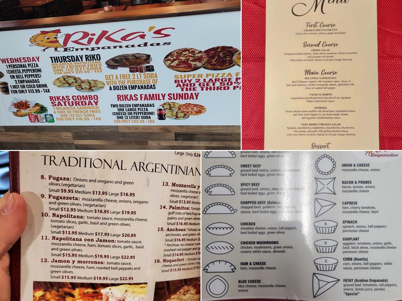 Rika's Empanadas Menu