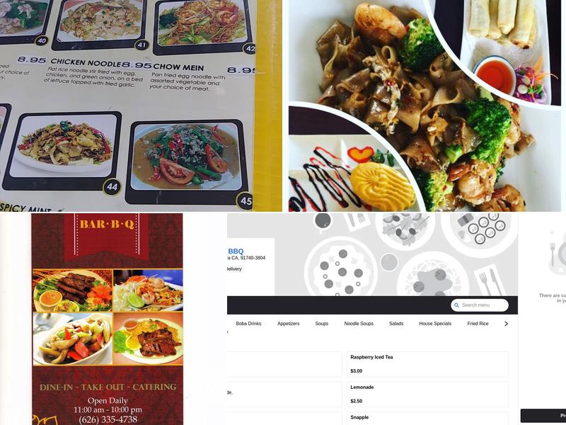 Thai Diamond BBQ Menu