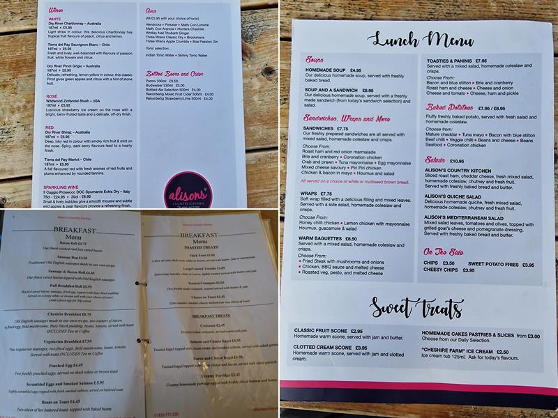 Alison's Country Kitchen Menu