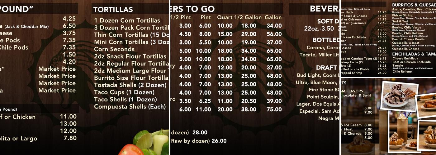 La Tolteca Menu