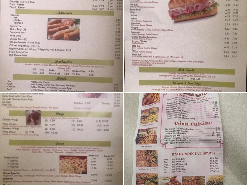 Aggie's Hot Subs Menu