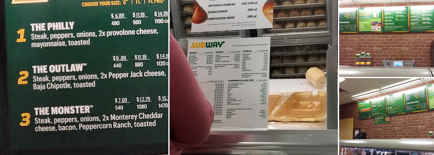 Subway Menu