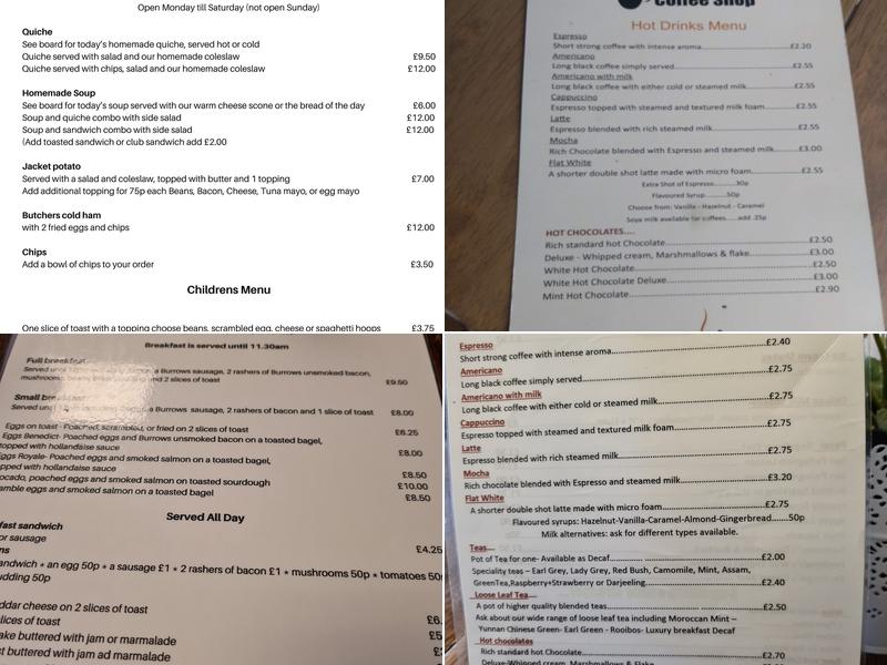 Tilly's Coffee Shop Menu