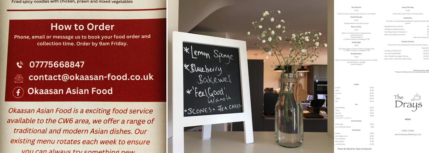 The Drays Coffee Shop Menu