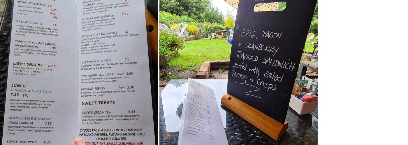 The Poffee @ Burwardsley Menu