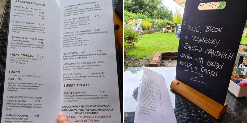 The Poffee @ Burwardsley Menu