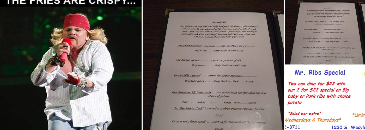 Mr. Ribs Menu