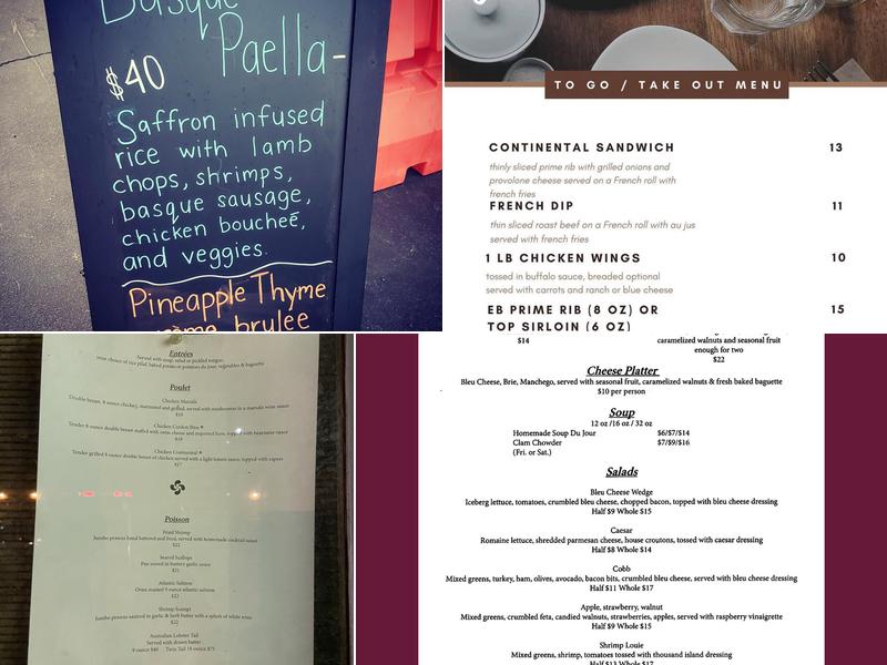 Glendora Continental Menu