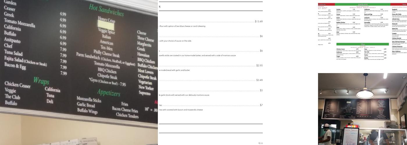Bravos Pizzeria Menu