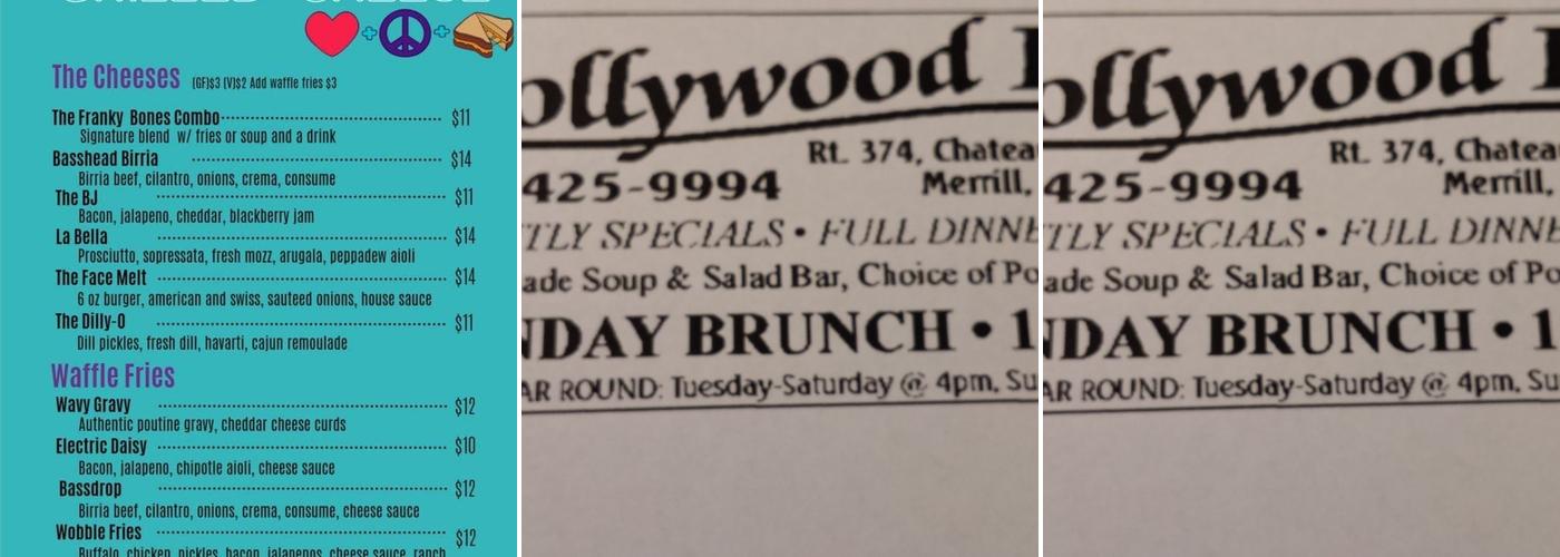 Hollywood Inn Menu