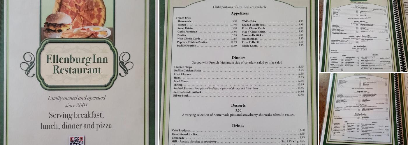 Ellenburg Inn Menu