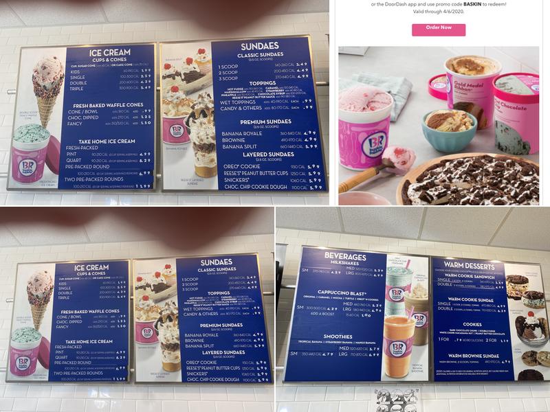 Baskin-Robbins Menu