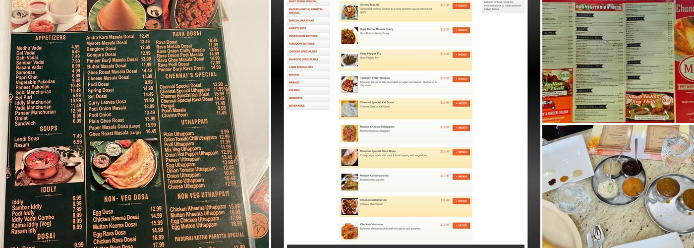 Chennai Dosa Corner Menu