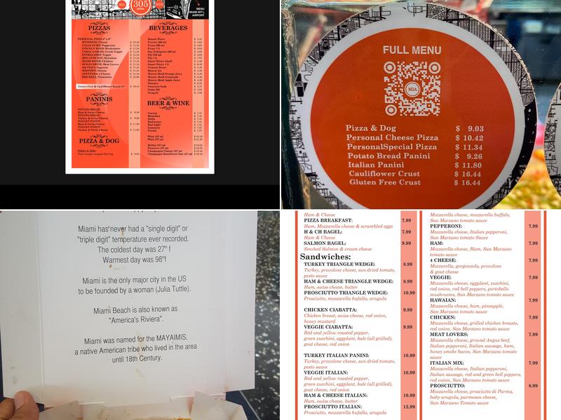 305 Pizza Miami Airport Menu