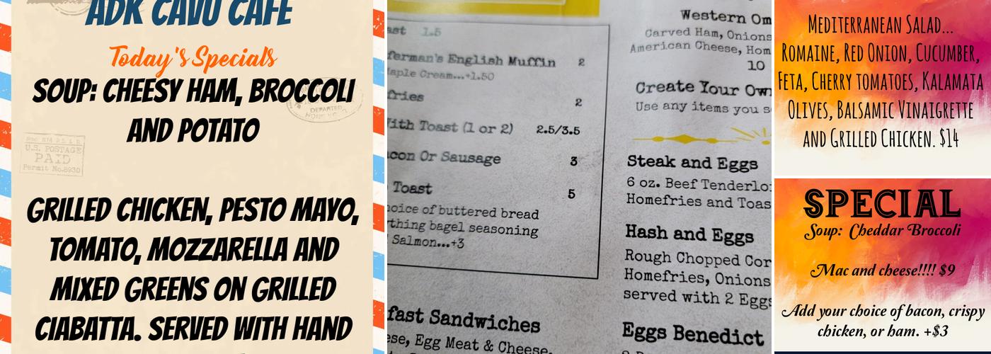 ADK CAVU Cafe Menu
