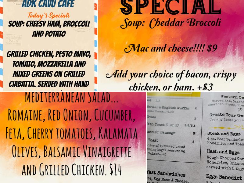 ADK CAVU Cafe Menu