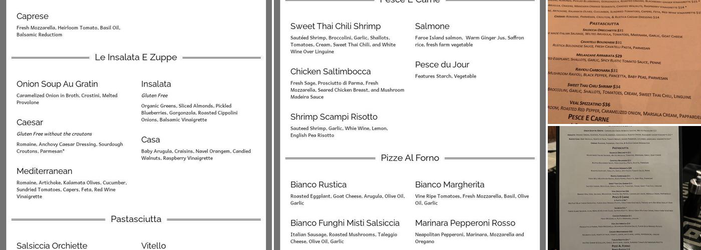 Caffe Rustica Menu