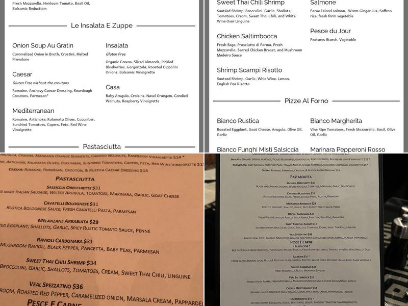 Caffe Rustica Menu