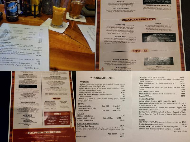 Downhill Grill Menu