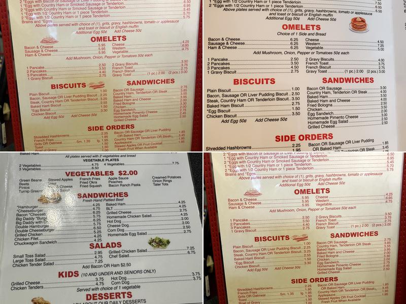 Y'all Come Back Cafe Menu