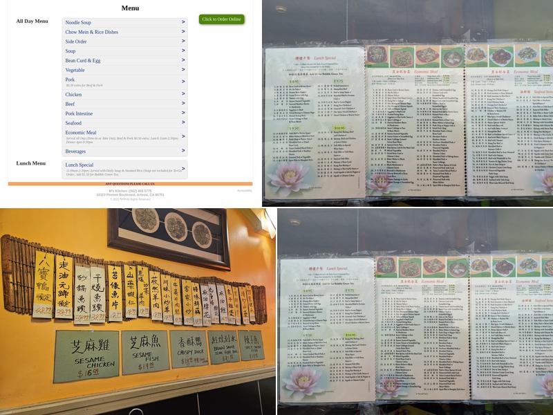M’S Kitchen Menu