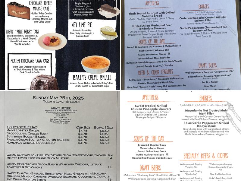 Two Rivers Grille Menu