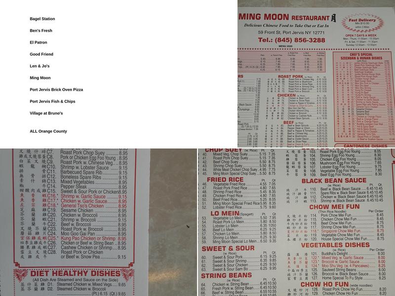 Ming Moon Menu