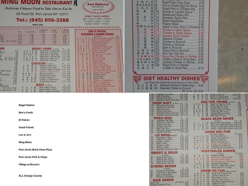 Ming Moon Menu