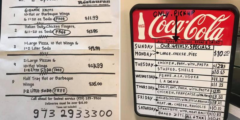 J & J Pizzeria Inc Menu