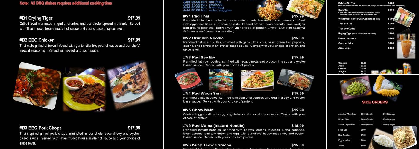 Saigon -2- Siam Bistro Menu