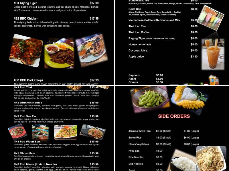 Saigon -2- Siam Bistro Menu