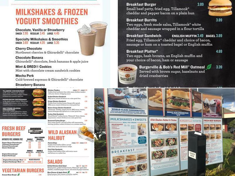 Burgerville Menu