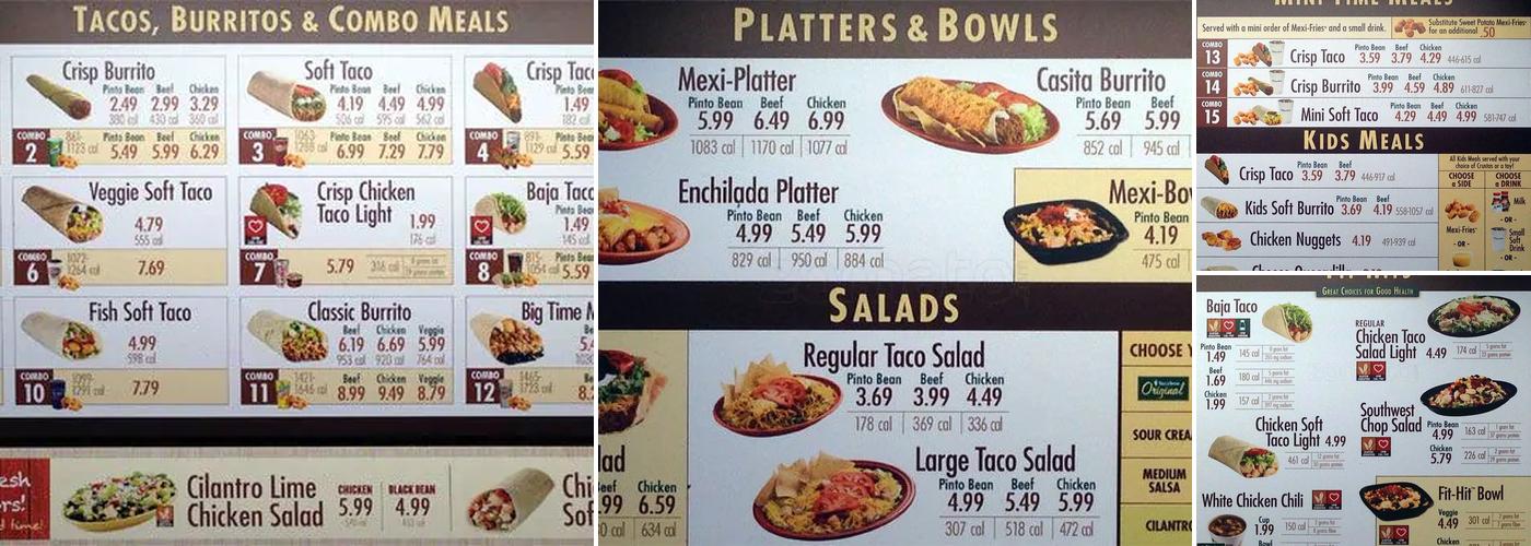 Taco Time Menu