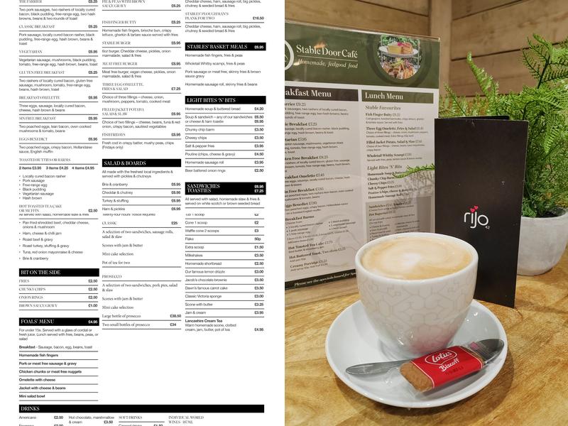 The Stable Door Cafe & Ice Cream Parlour Menu