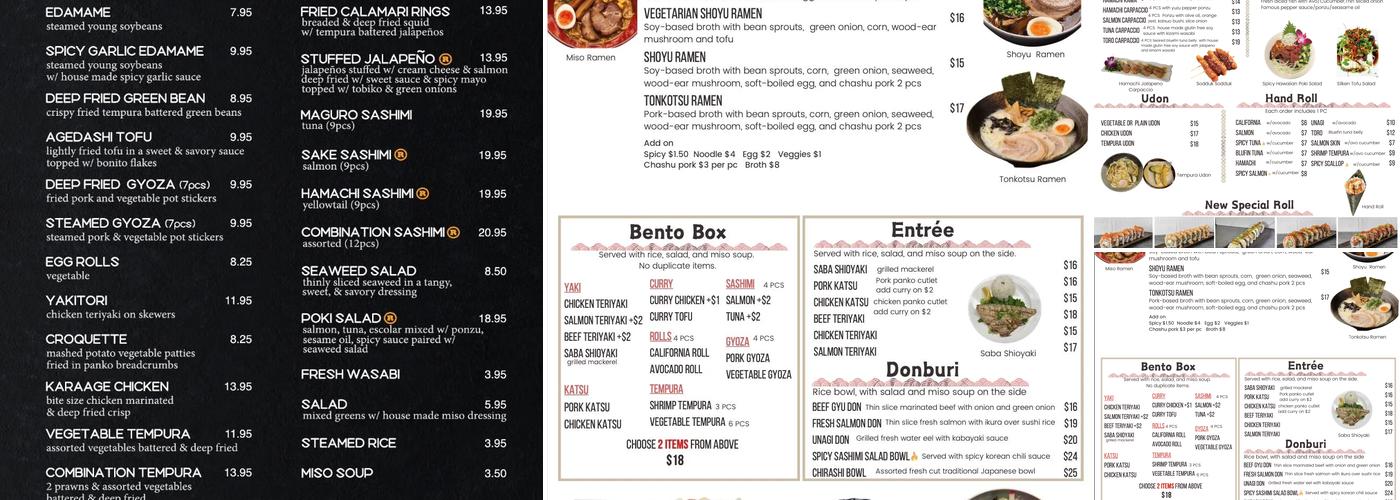 Ninja Sushi Restaurant Menu