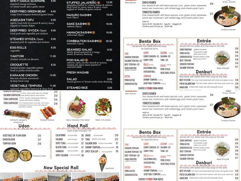 Ninja Sushi Restaurant Menu