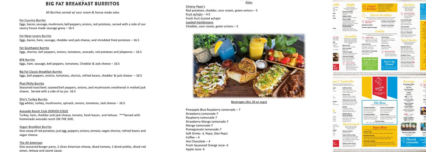 Biscuits Cafe Menu