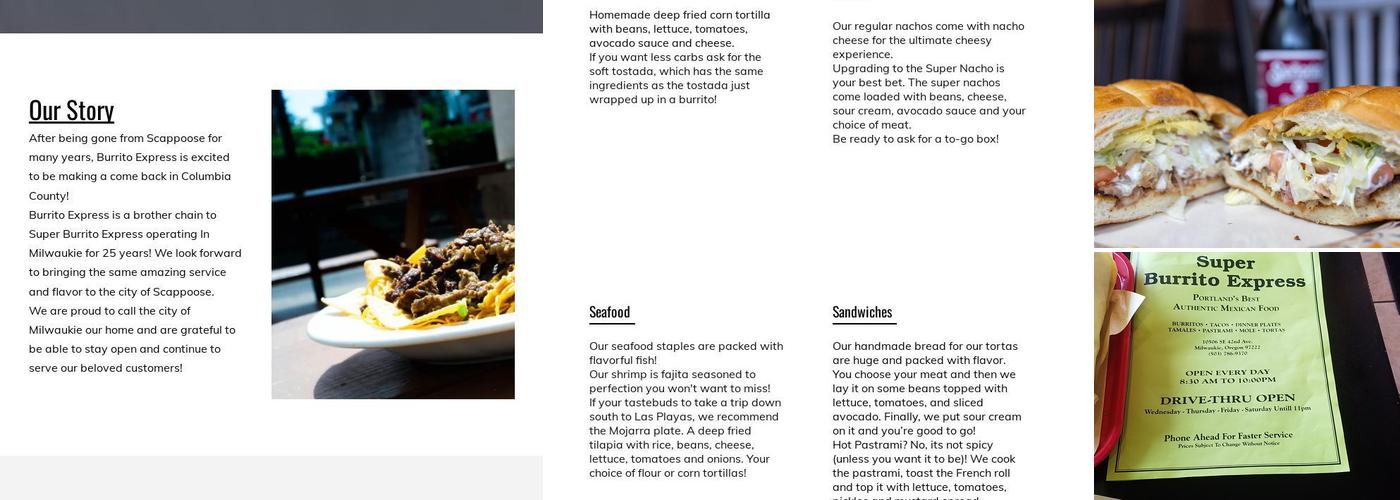 Super Burrito Express Menu