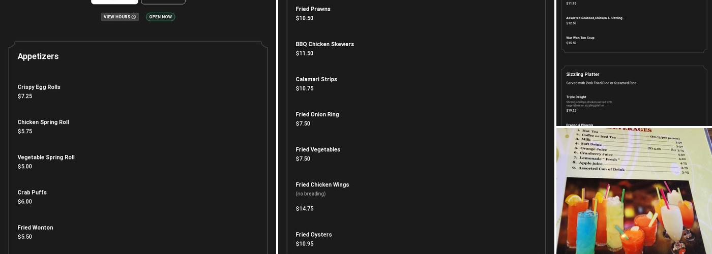 New Hing's Restaurant Menu