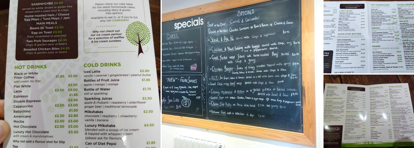 Light Ash Farm Shop and Cafe Menu