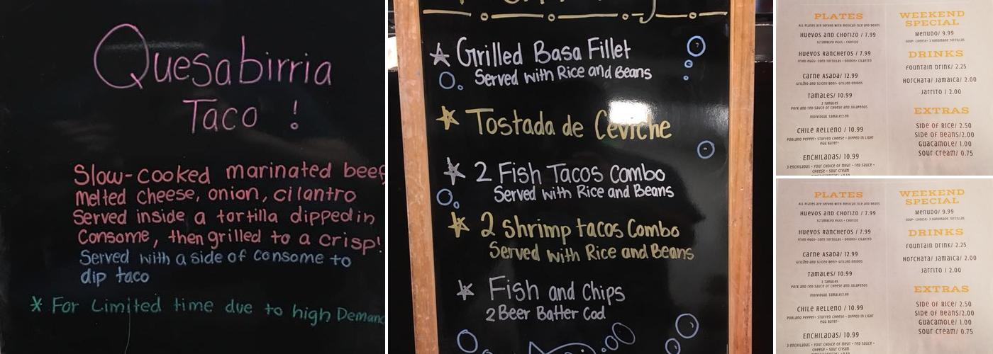 Taqueria Taco Tuesdays Menu