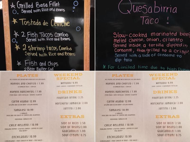 Taqueria Taco Tuesdays Menu