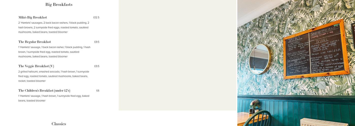 Cafe Mila Menu