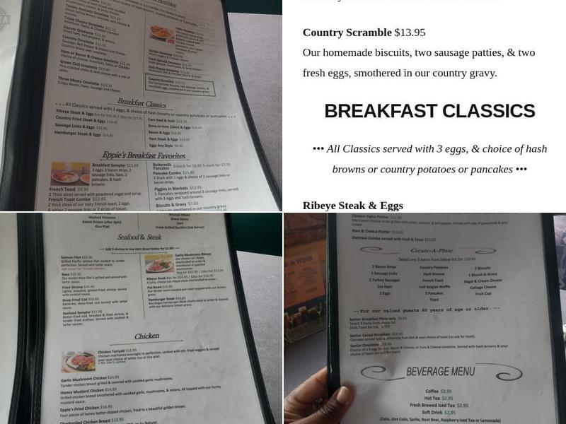 Eppies Restaurant Menu