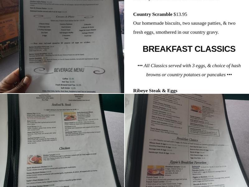 Eppies Restaurant Menu